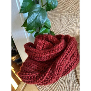 Forever21 Maroon knit infinity scarf